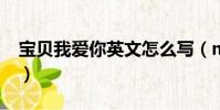 寶貝我愛你英文怎么寫(mc石頭寶貝我愛你)
