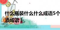 什么瓶裝什么什么成語5個字(什么瓶裝什么酒成語)