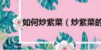 如何炒紫菜(炒紫菜的做法大全)