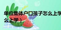 單位集體戶口孩子怎么上學(集體戶口孩子怎么上學)