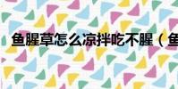 魚腥草怎么涼拌吃不腥(魚腥草怎么涼拌)