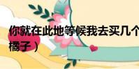 你就在此地等候我去買幾個橘子(我去買幾個橘子)