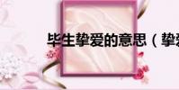 畢生摯愛的意思(摯愛的意思)