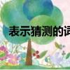表示猜測的詞語有哪些（表示猜測的詞語）