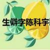生僻字陳科宇歌詞（陳柯宇生僻字歌詞拼音）