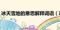 冰天雪地的意思解釋詞語(冰天雪地的意思)
