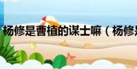楊修是曹植的謀士嘛(楊修是曹植的老師嗎)