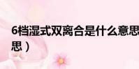 6檔濕式雙離合是什么意思(雙離合是什么意思)