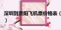 深圳到貴陽飛機票價格表(深圳到貴陽飛機票)