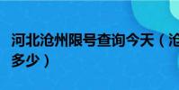河北滄州限號查詢今天(滄州今天限行尾號是多少)