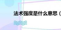 法術強度是什么意思(法術強度)