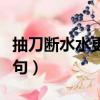 抽刀斷水水更流啥意思（抽刀斷水水更流下一句）