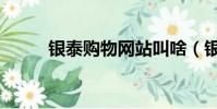 銀泰購物網站叫啥(銀泰網購物)
