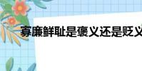 寡廉鮮恥是褒義還是貶義(寡廉鮮恥)