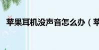 蘋果耳機沒聲音怎么辦(蘋果耳機沒聲音)