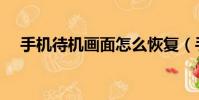 手機待機畫面怎么恢復(手機待機畫面)