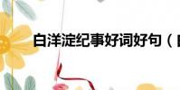 白洋淀紀事好詞好句(白洋淀紀事)