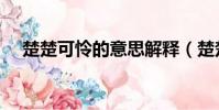 楚楚可憐的意思解釋(楚楚可憐的意思)