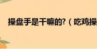 操盤手是干嘛的?(吃雞操盤是什么意思)