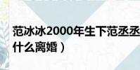 范冰冰2000年生下范丞丞真相大白(楊冪為什么離婚)