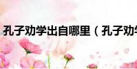 孔子勸學出自哪里(孔子勸學中強調了什么)