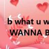 b what u wanna be歌詞含義（B WHAT U WANNA B）
