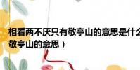 相看兩不厭只有敬亭山的意思是什么簡短(相看兩不厭只有敬亭山的意思)