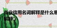 商業信用名詞解釋是什么意思(商業信用名詞解釋)