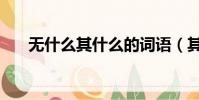 無什么其什么的詞語(其什么無什么)