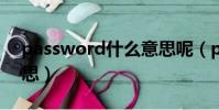 password什么意思呢(passwords什么意思)