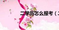 二學歷怎么報考(二學歷)