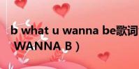 b what u wanna be歌詞含義(B WHAT U WANNA B)