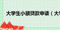 大學生小額貸款申諉(大學生小額貸款)
