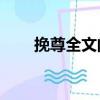 挽尊全文閱讀無彈窗（挽尊by湖綠）