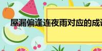 屋漏偏逢連夜雨對應的成語(應的成語)