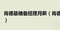 肯德基儲備經理月薪(肯德基儲備經理離職率)