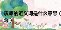 凄涼的近義詞是什么意思(凄涼的近義詞是什么)