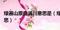 綠遍山原白滿川意思是(綠遍山原白滿川的意思)