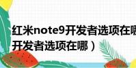 紅米note9開發者選項在哪里(紅米note4x開發者選項在哪)
