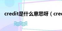 credit是什么意思呀(credit是什么意思)