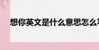 想你英文是什么意思怎么寫(想你英文)