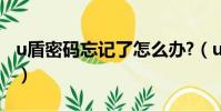 u盾密碼忘記了怎么辦?(u盾口令忘了怎么辦)