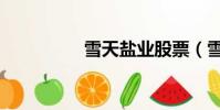雪天鹽業股票(雪天鹽)