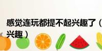 感覺連玩都提不起興趣了(感覺連玩都提不起興趣)