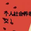 個人社會養老保險怎么交（社會養老保險怎么交）