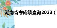 湖南省考成績查詢2023(湖南省考成績)