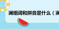 瀾組詞和拼音是什么(瀾組詞和拼音)