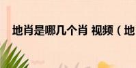 地肖是哪幾個肖 視頻(地肖是哪幾個肖)