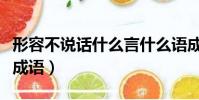 形容不說話什么言什么語成語(什么言什么語成語)