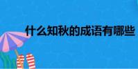 什么知秋的成語有哪些(什么知秋)
